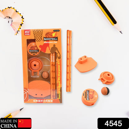 Stationary Kit Football  Basketball Theme Stationary Set For Kids Pencil Sharpener Eraser
