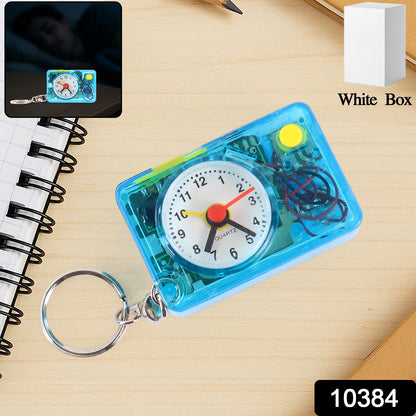 Mini Alarm Clock Keychain  1pc Portable Quartz Analog Clock Key Ring