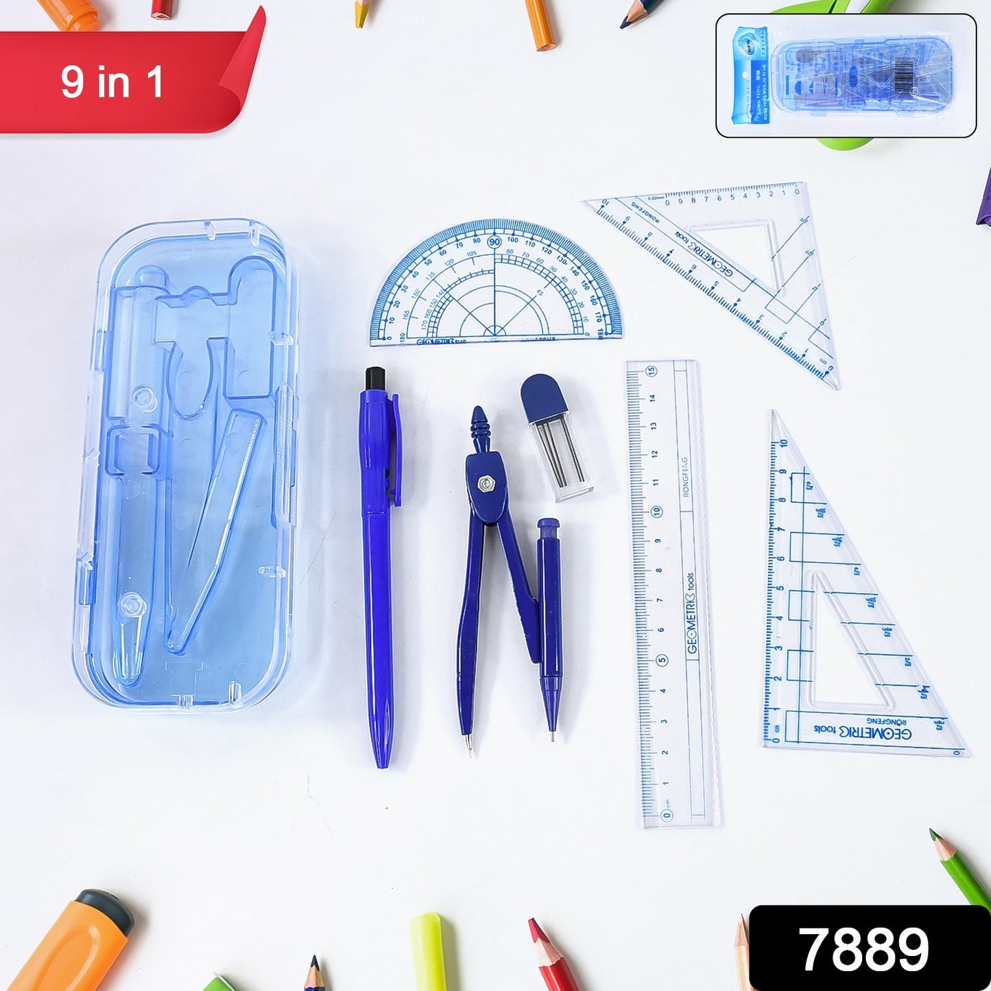 Complete Student Geometry Box Set (9 In 1  1 Set)