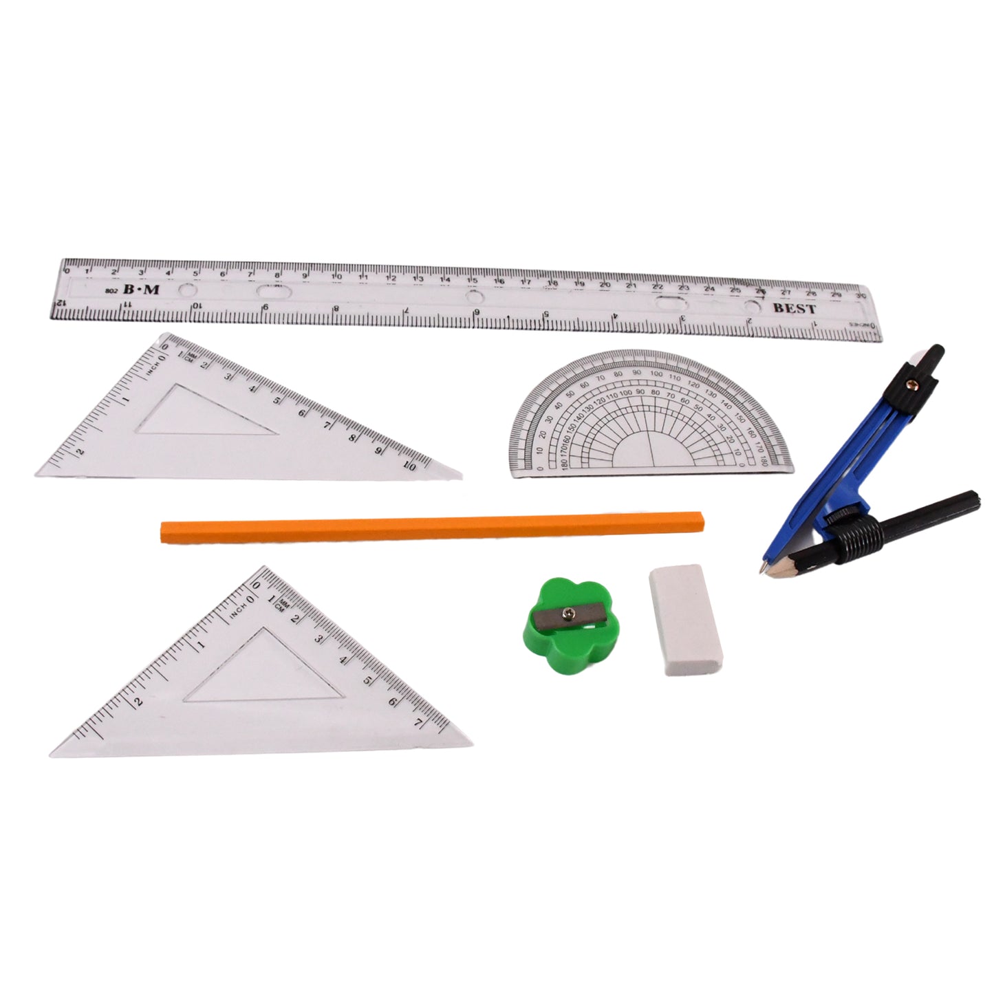 9 In 1 geometry set For School Student Office Draft Rulers