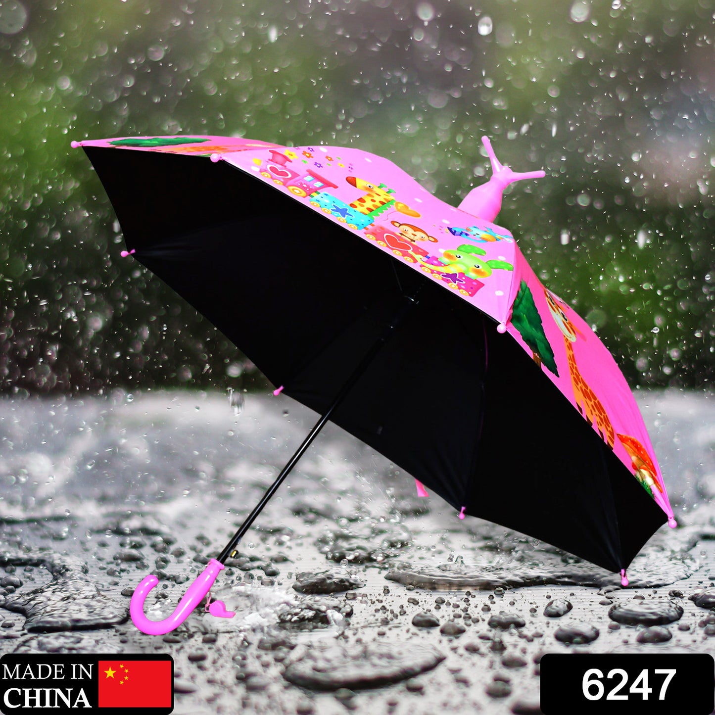 Umbrella With Handle And Lightweight Safety Round Plastic Cap