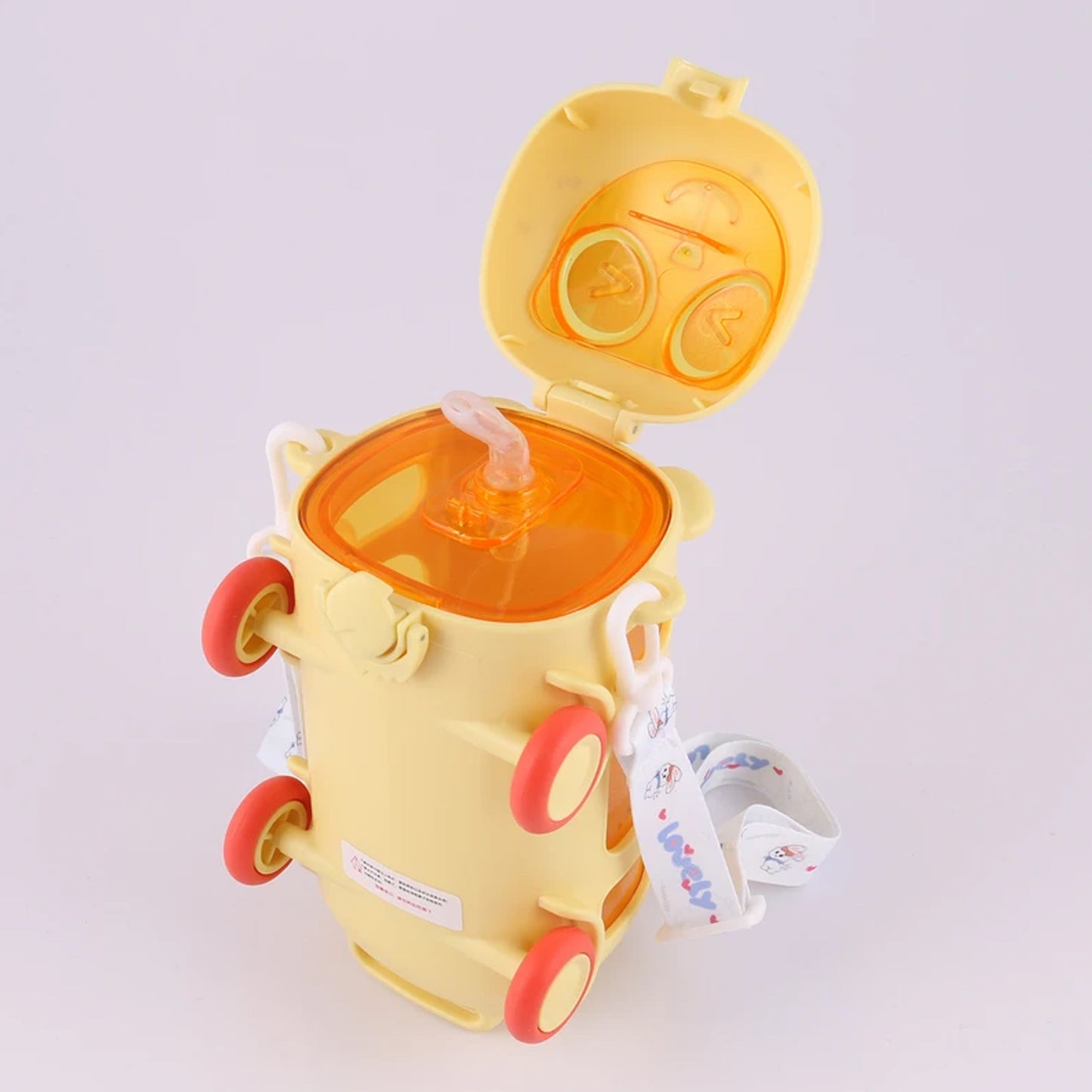Bus Shape Water Bottle For Kids With Strap (500 Ml)