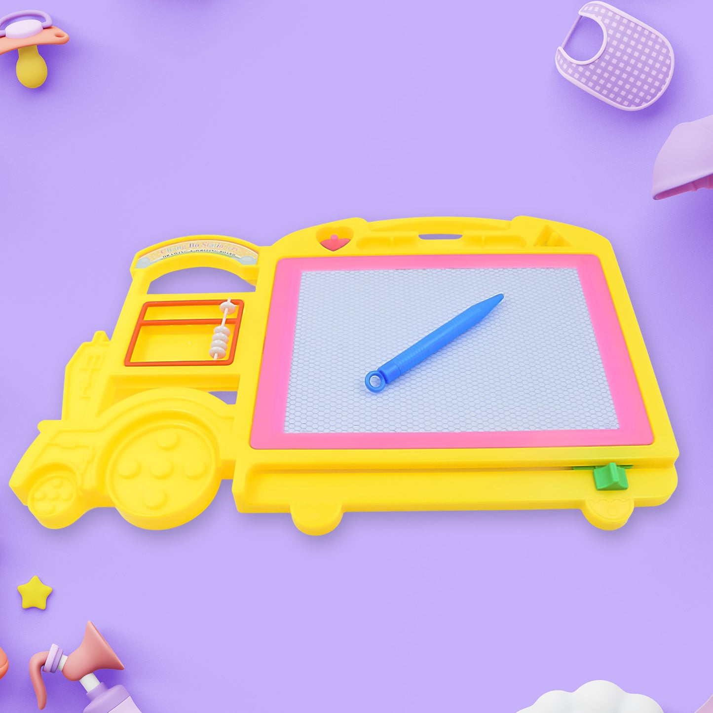 Bus Shape Drawing Writing Slate Board For Kids