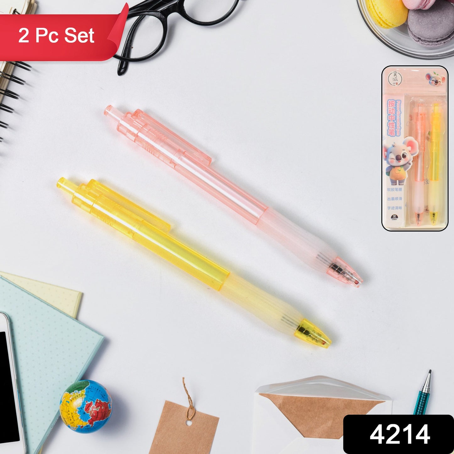 Lightweight Smooth Writing Black Ball Pens (2 Pc)