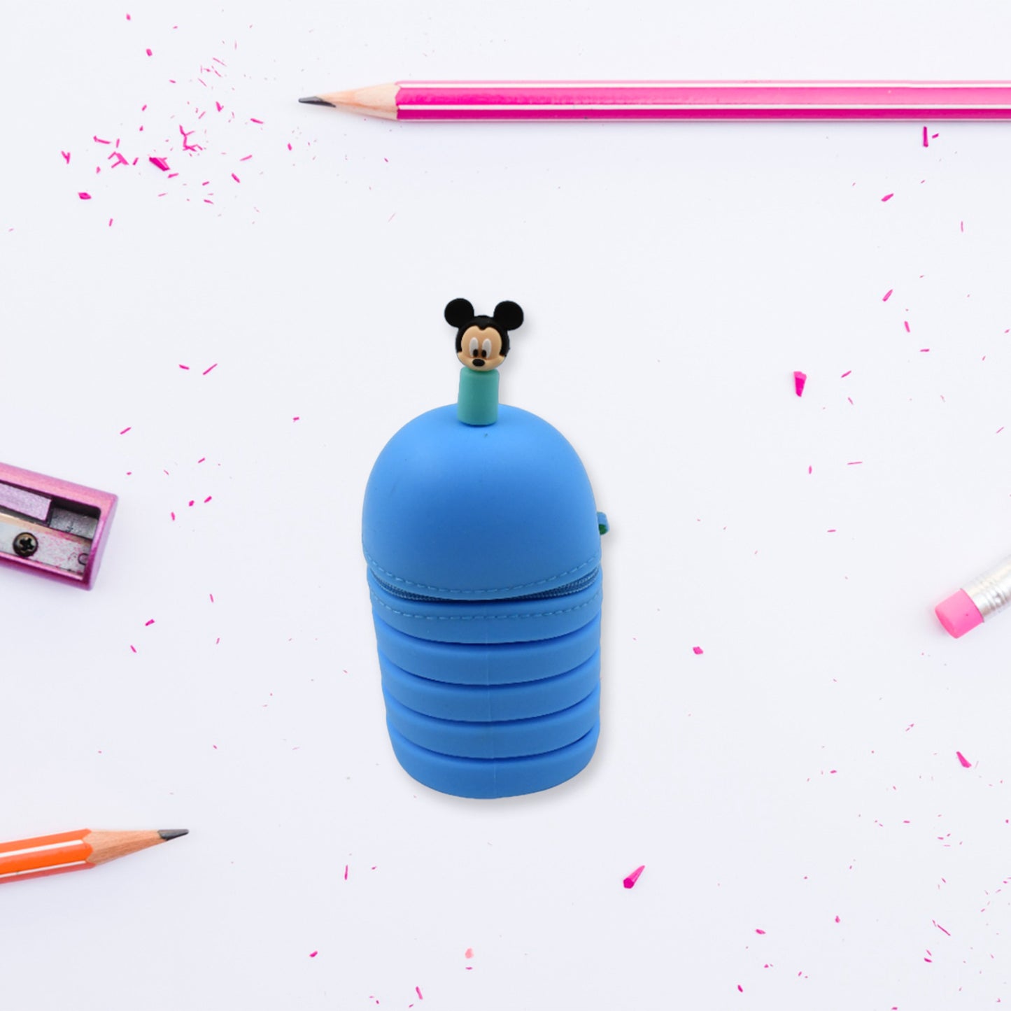 Pencil Case Made Of Silicone Telescopic Pen Holder With Zipper Closure