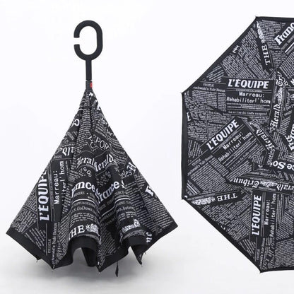 Printed Windproof Reverse Umbrella