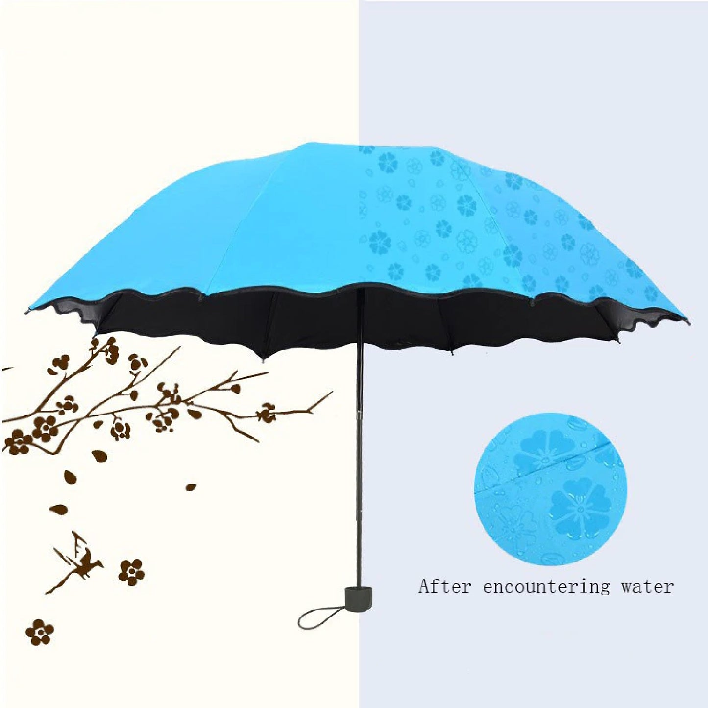 Changing Secret Blossoms With Water Magic Print umbrella