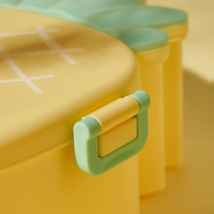 Kids Lunch Box Cute Pineapple Shaped Bento Box With Fork Spoon Snack Candy Container Microwave Portable Office Lunch Box (1 Pc  With Spoon Fork)