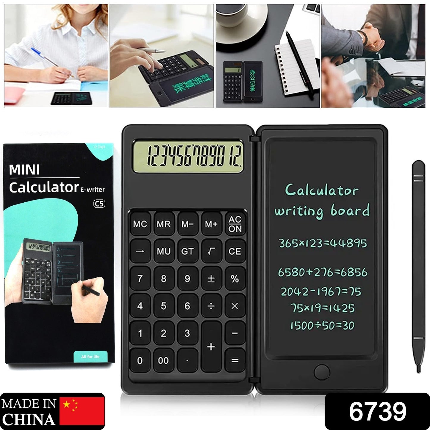 Foldable smart Calculator With 6 Inch Lcd Tablet Digital Drawing Pad Stylus Pen