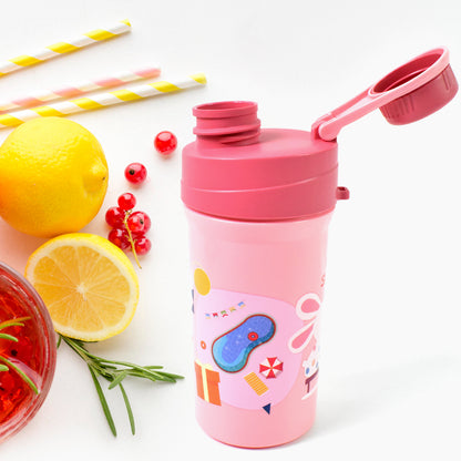 Plastic Lunch Box Leak Proof 2 Compartment With Bottle And Fork (1 Set)