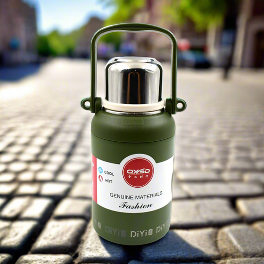 Stainless Steel Vacuum Insulated Water Bottle  Cup  Leak Proof Flask For Tea Coffee  Reusable Water Bottle With Hanging Strap  Bottle For Hot  Cold Drinks Wide Mouth Water Flask (900 Ml  Mix Color)