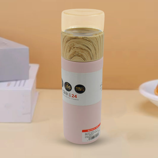 Steel Water Bottle With Glass Lid for kids (350 Ml)