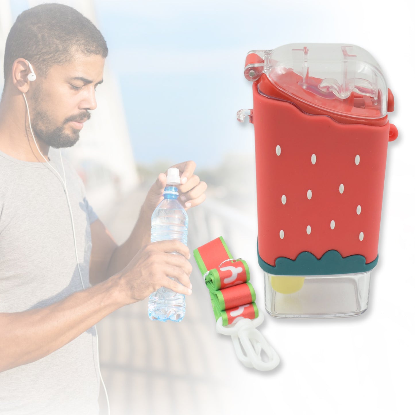 Portable icecream shape Cute Water Bottle For Kids (300 Ml)