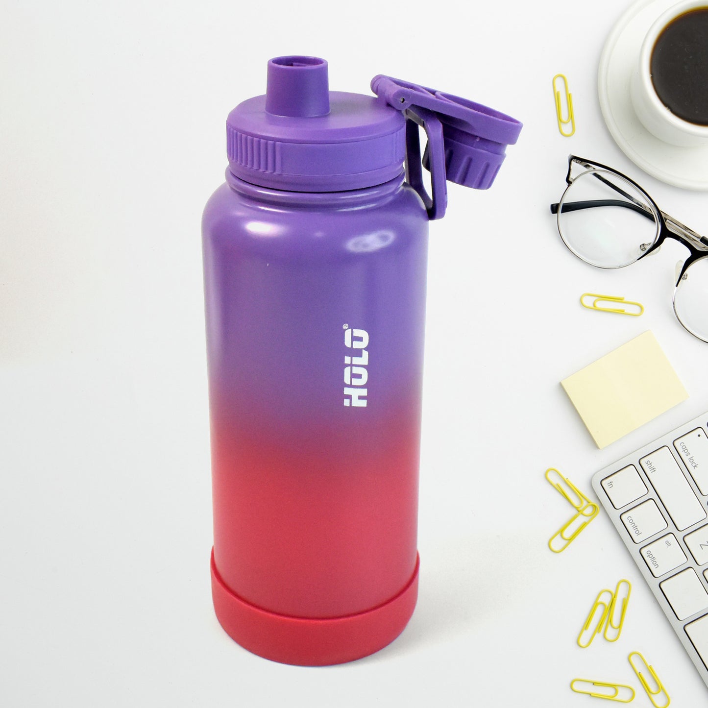 2 Tone Pink Stainless Steel Water Bottle Copper Coated Vacuum (1000ml)