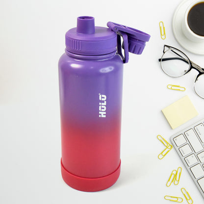 2 Tone Pink Stainless Steel Water Bottle Copper Coated Vacuum (1000ml)