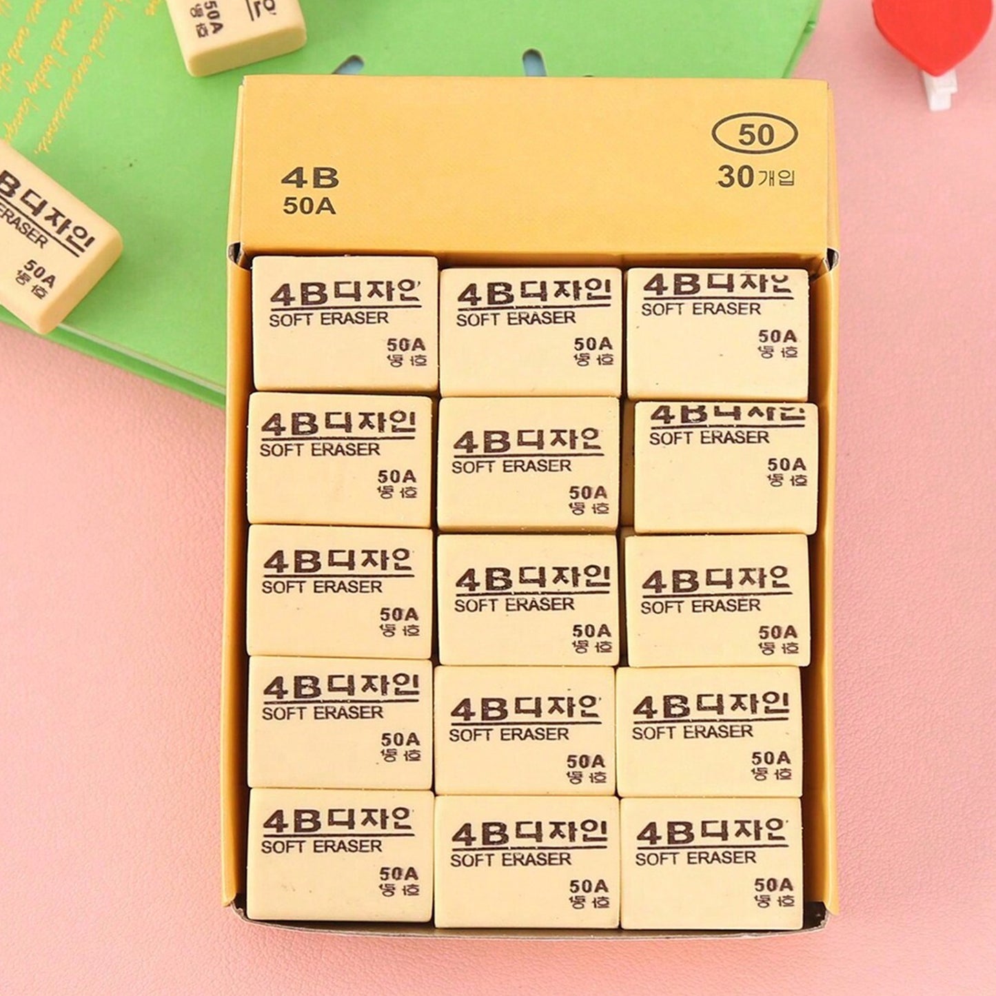 4b yellow Erasers 30 Pack