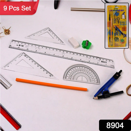 9 In 1 geometry set For School Student Office Draft Rulers