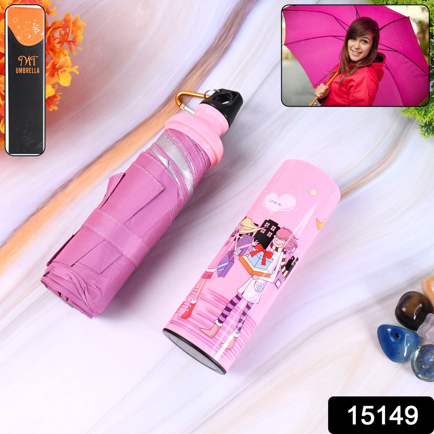 4 Fold Foldable Bottle Summer Umbrella