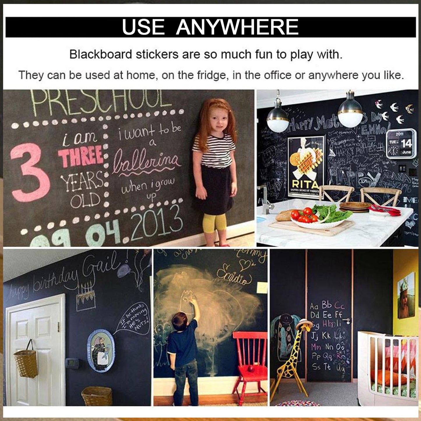 Blackboard Erasable Wall Sticker Chalkboard Sticker
