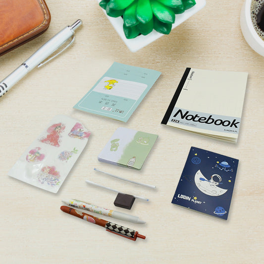 Stationery Kit Cartoon Book Diary Pen  Eraser Sharpner Sticker Pen