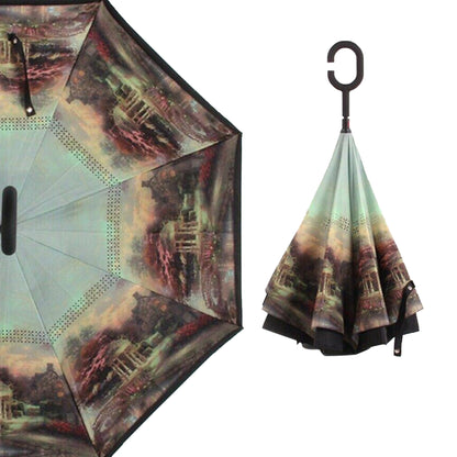 Printed Windproof Reverse Umbrella