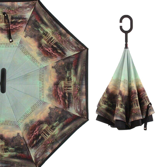 Printed Windproof Reverse Umbrella