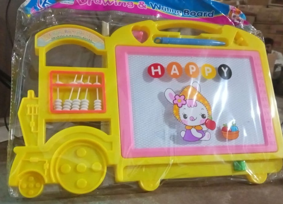 Bus Shape Drawing Writing Slate Board For Kids
