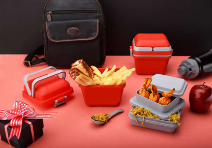 Airtight Lunch Box With Handle  Push Lock