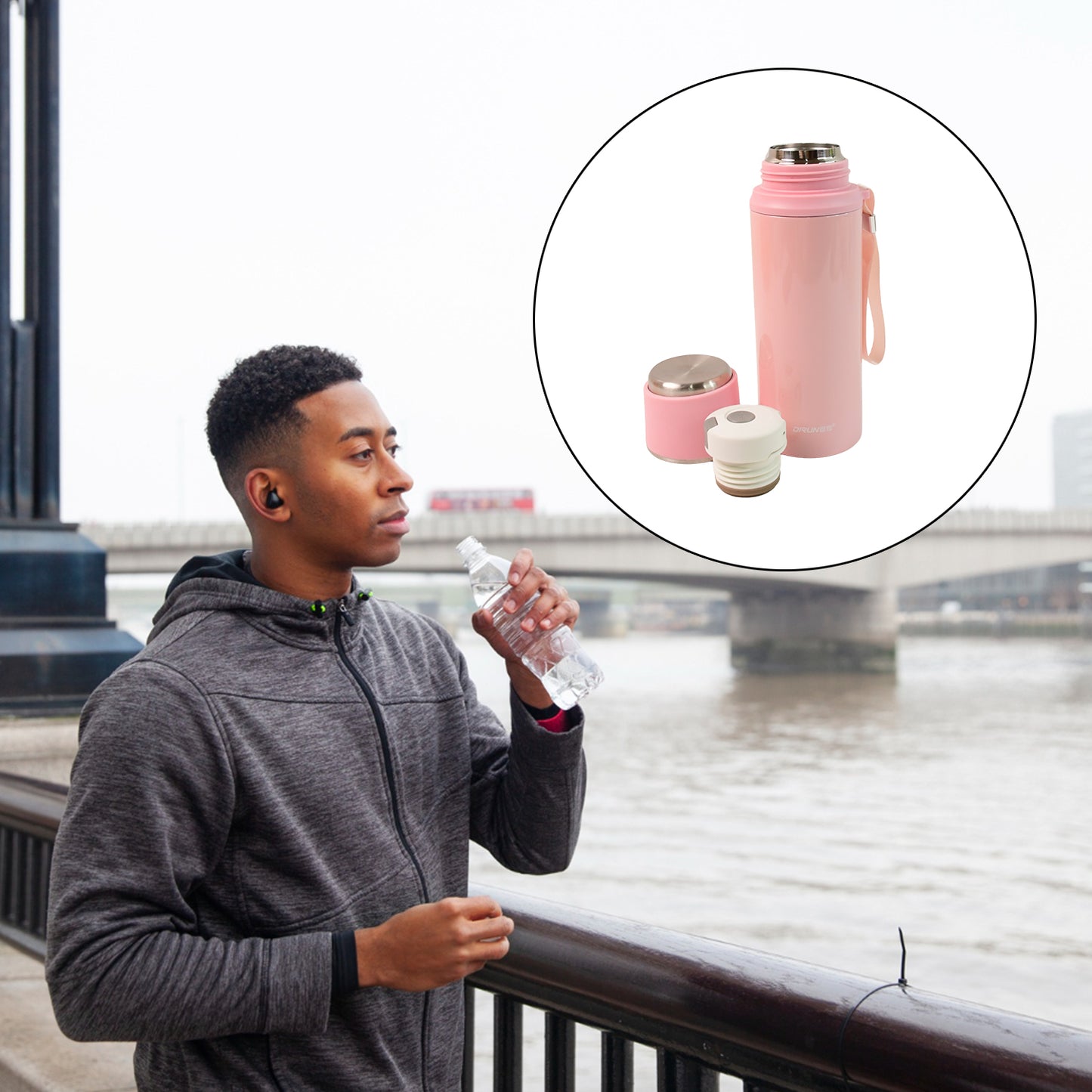 Stainless Steel Vacuum Insulated Water Bottle 600ml Approx
