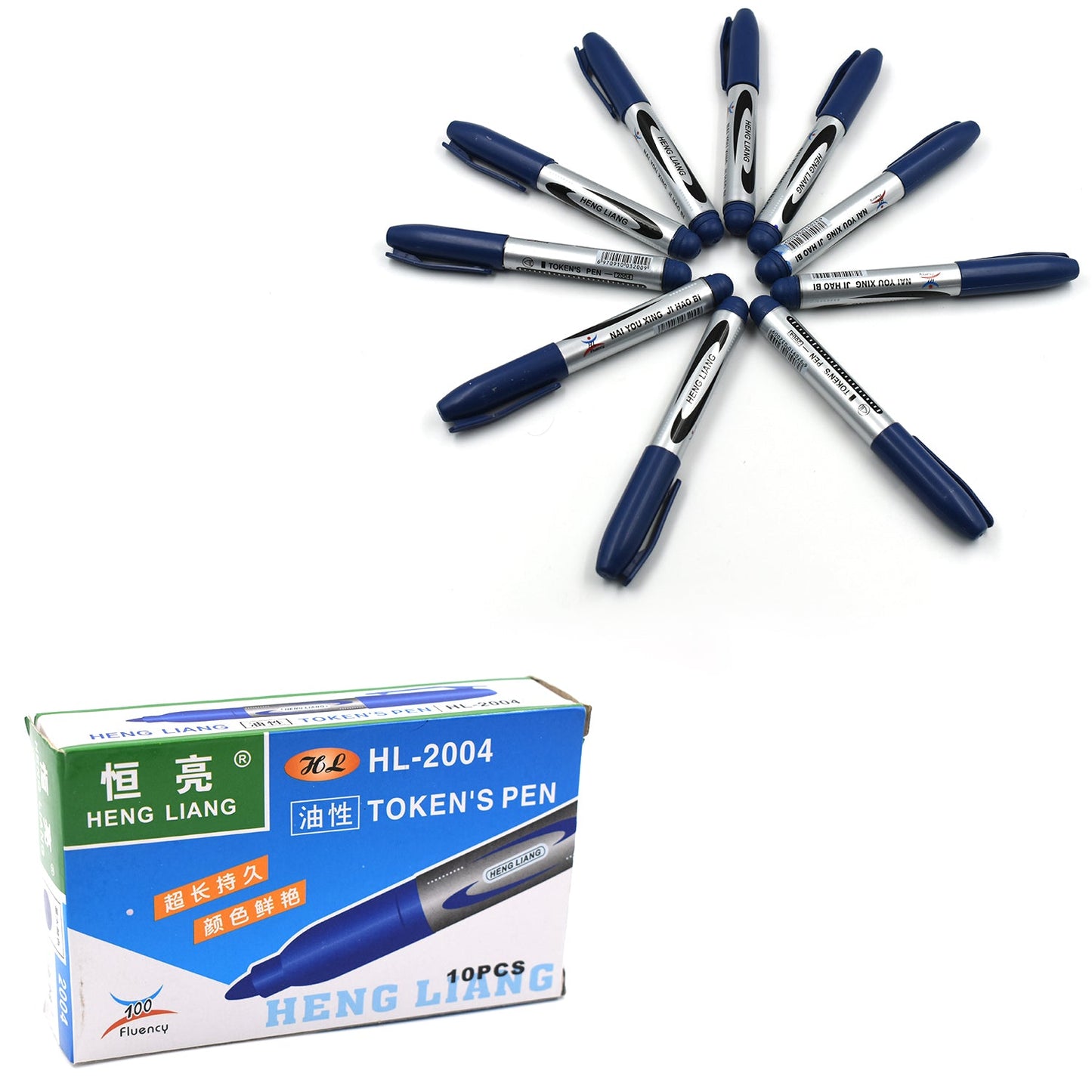 10pc Blue Marker And Pen Used In Studies And Teaching White Boards