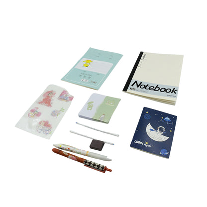 Stationery Kit Cartoon Book Diary Pen  Eraser Sharpner Sticker Pen