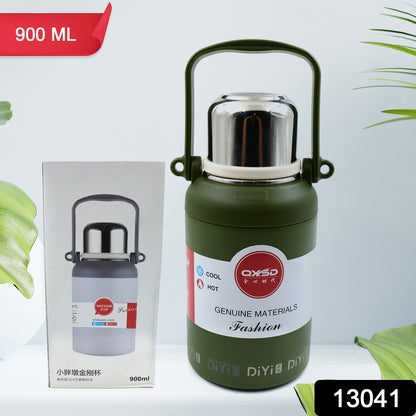 Stainless Steel Vacuum Insulated Water Bottle  Cup  Leak Proof Flask For Tea Coffee  Reusable Water Bottle With Hanging Strap  Bottle For Hot  Cold Drinks Wide Mouth Water Flask (900 Ml  Mix Color)