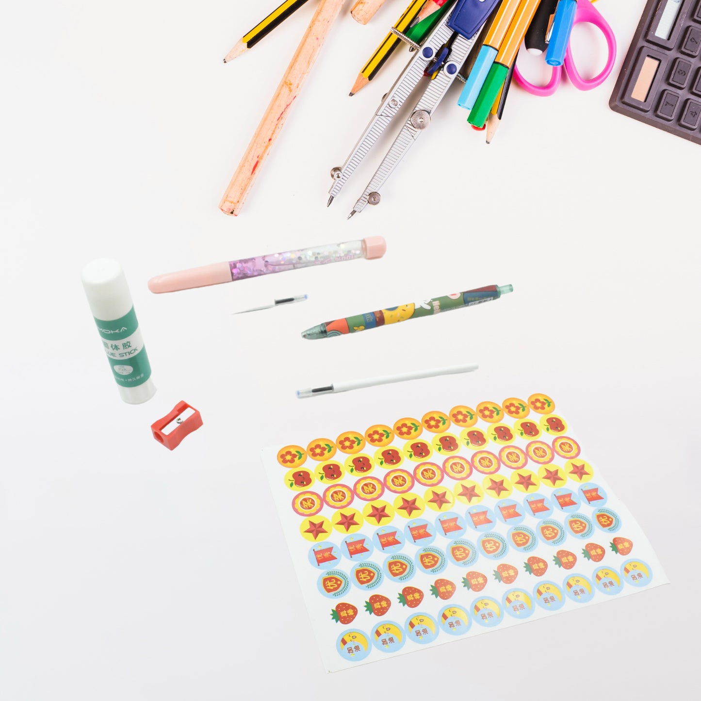 Stationery Kit school Box Book Diary Pen Eraser Sharpner Sticker Pen