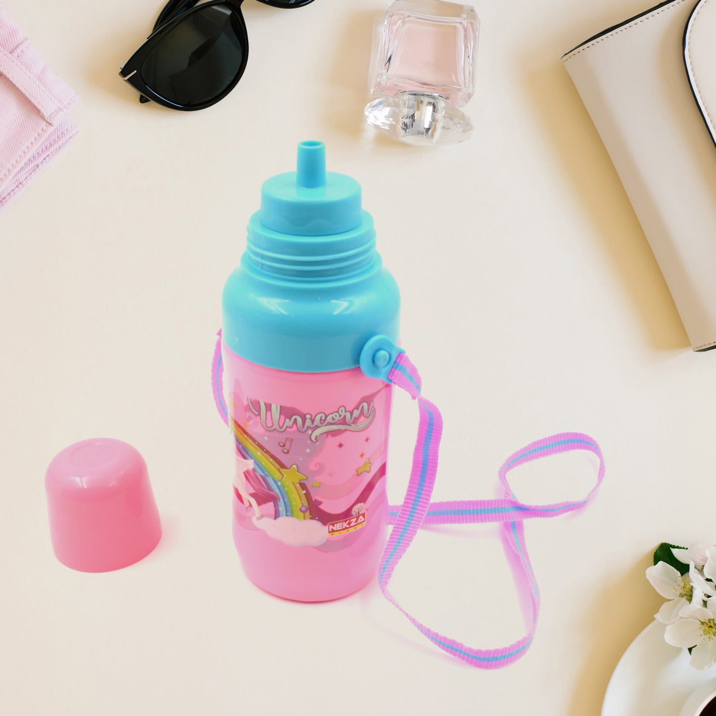 Plastic Sports Insulated Water Bottle With Straw (500ml)
