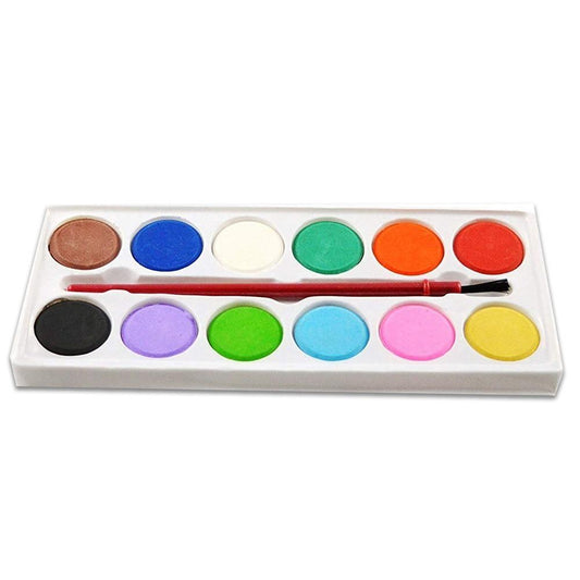 Painting Water Color Kit - 12 Shades And Paint Brush (13 Pcs)