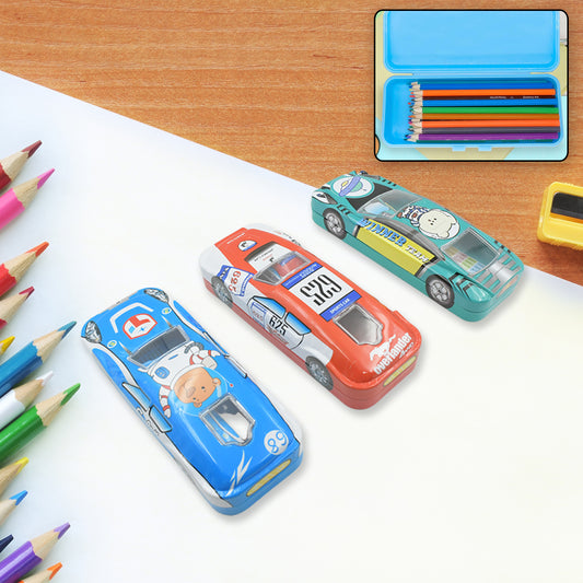 Car Shape Metal Pencil Compass Box