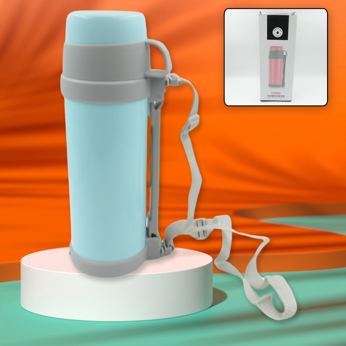 Stainless Steel Insulation Thermos Double-wall Vacuum Insulated Water Bottle (1200 Ml)