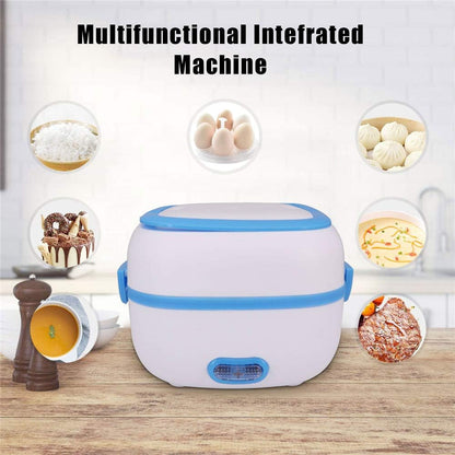 Electric Lunch Box Portable Food Warmer Food Heating Stainless Steel Compartments, 220V 200W