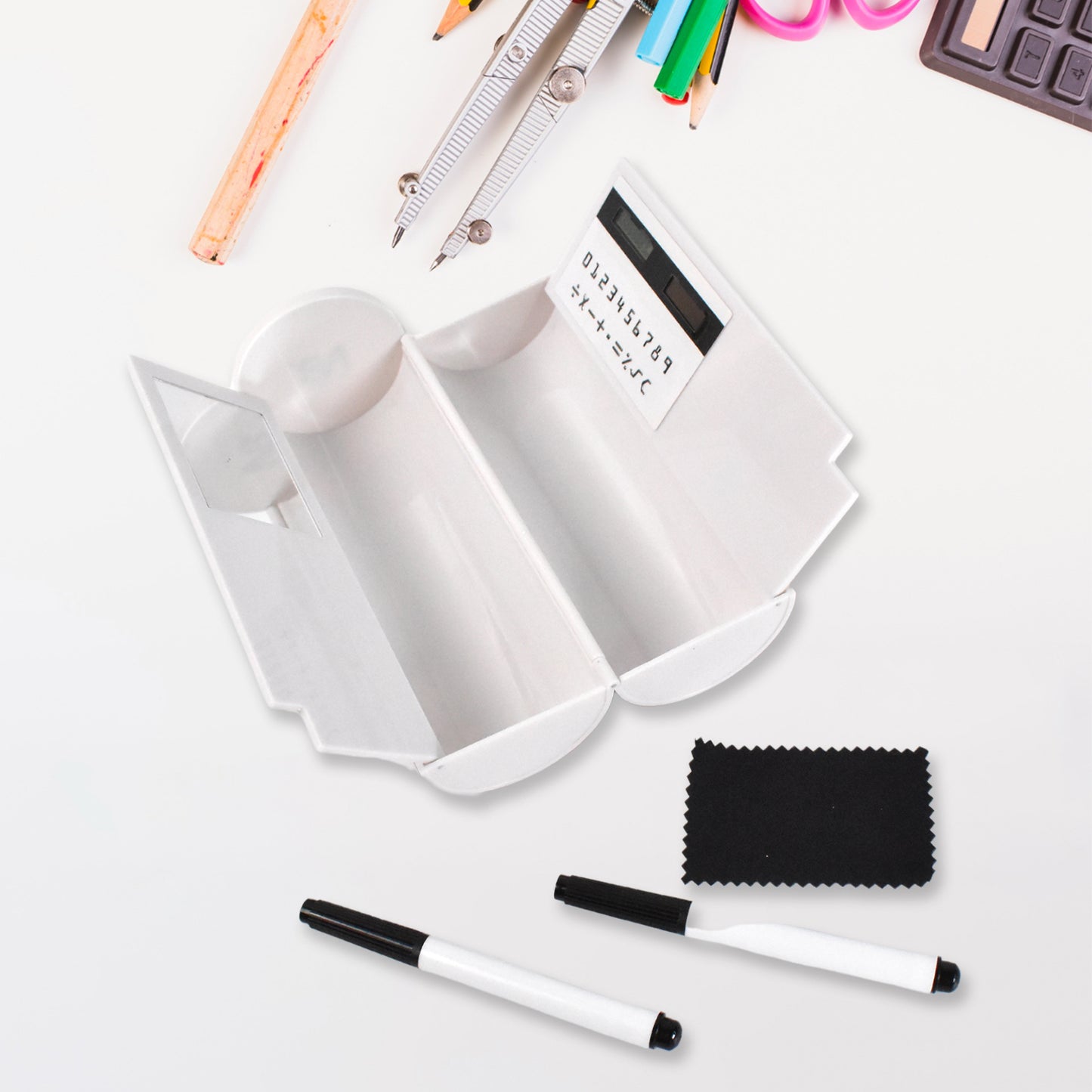 Small Fancy Pencil Box Double Sided Pencil Compass (1 Set)